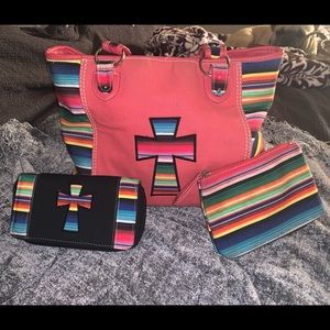 Cowgirl Trendy purse, wallet & little zipper bag